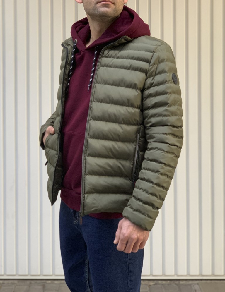 Ανδρικό χακί καπιτονέ μπουφάν 3066 φωτογραφία